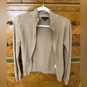 Jluxelabel Tan Zip-Up Cardigan Sz L
